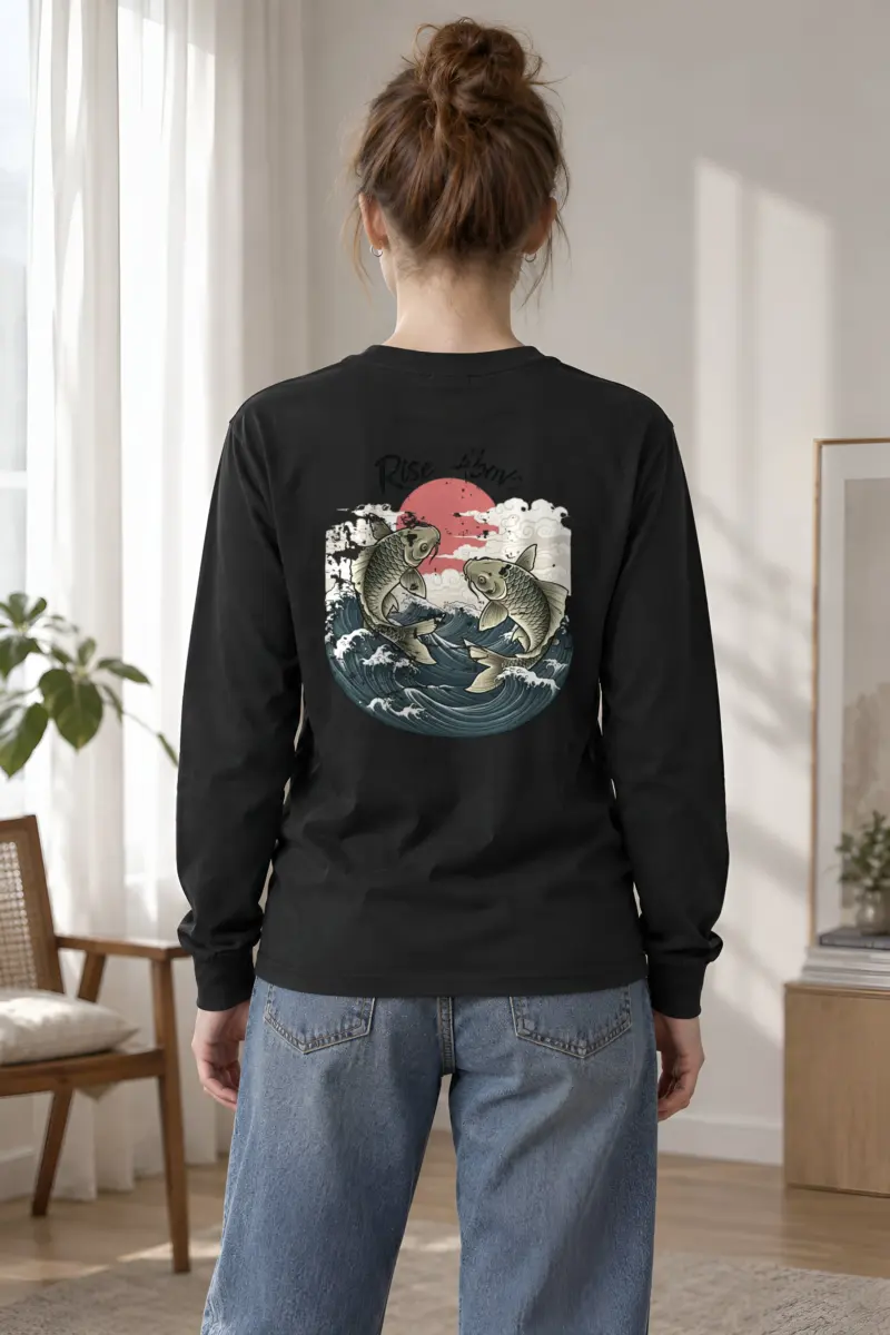 "Tidebound Koi" Unisex Longsleeve T-shirt