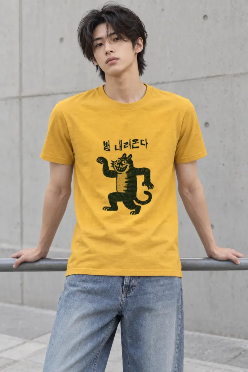 "Tiger Comes Down" Heavyweight Unisex Crewneck T-shirt