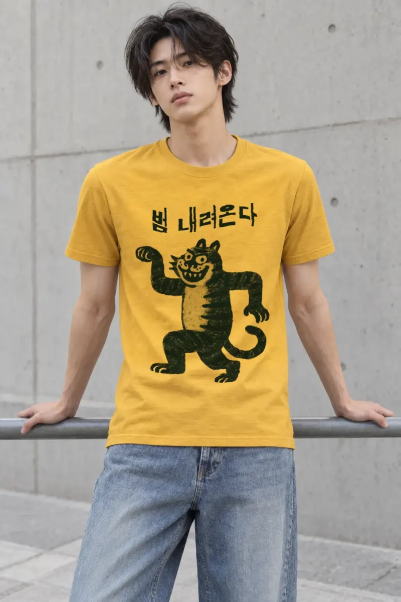 "Tiger Comes Down" Heavyweight Unisex Crewneck T-shirt