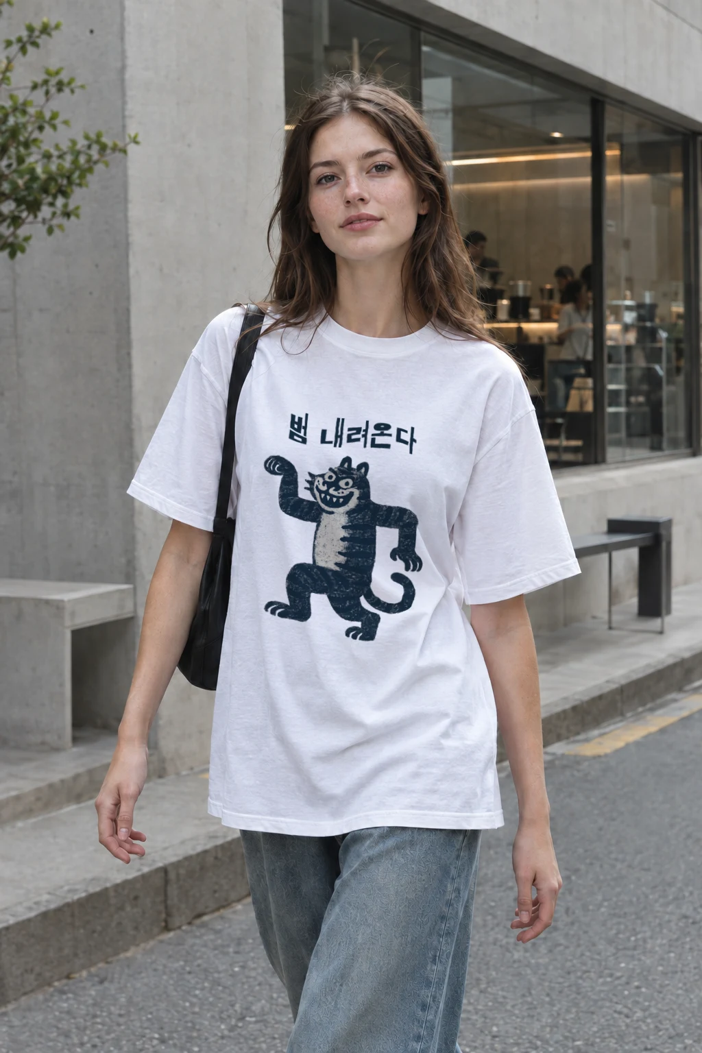 "Tiger Comes Down" Heavyweight Unisex Crewneck T-shirt | Gildan 5000