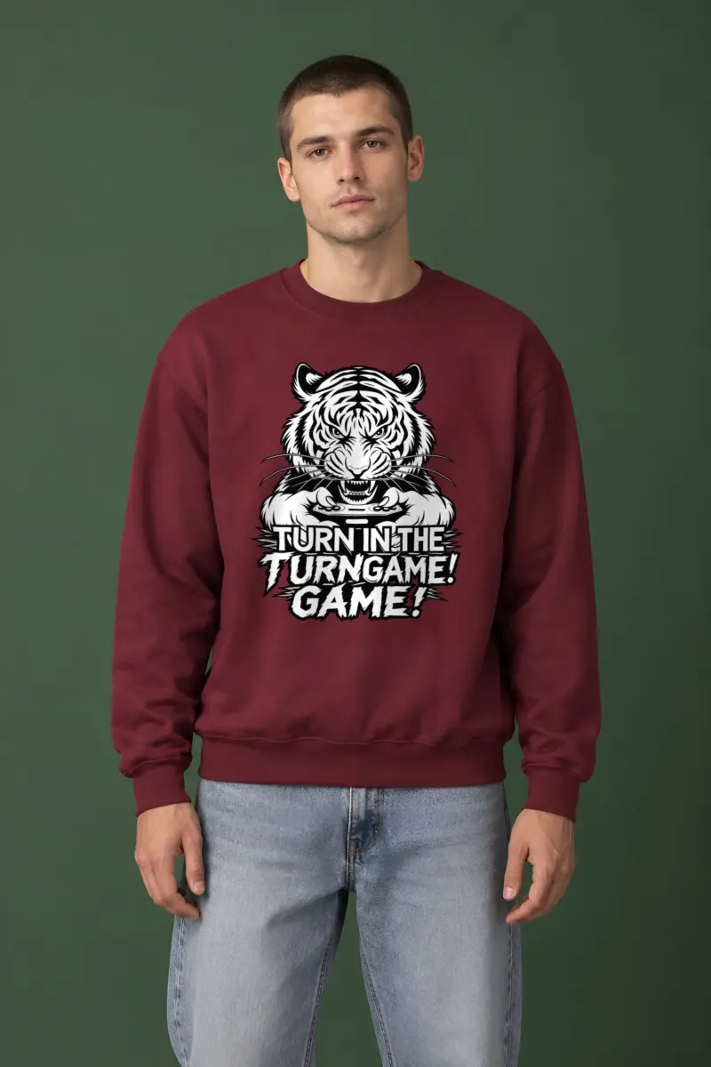 "Tiger Controller Grip" Heavy Blend Unisex Crewneck Sweatshirt