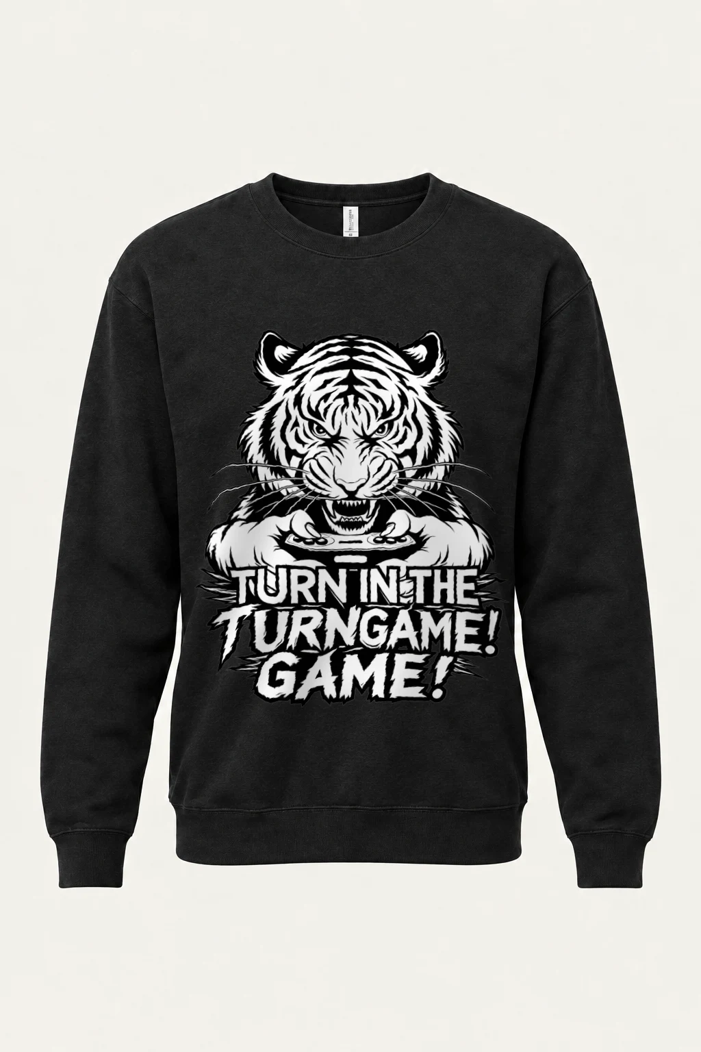 "Tiger Controller Grip" Heavy Blend Unisex Crewneck Sweatshirt | Gildan 18000