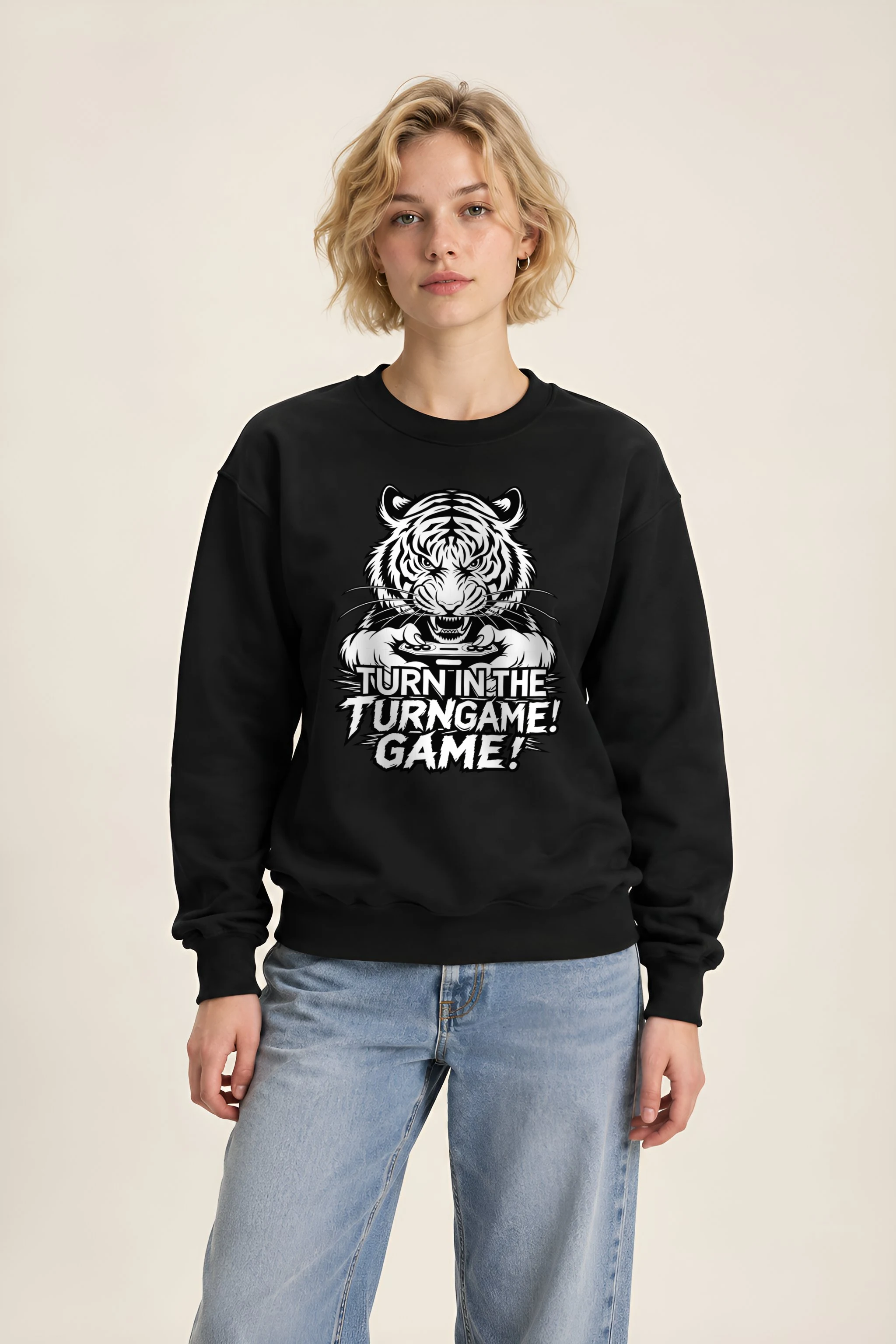 "Tiger Controller Grip" 1 Crewneck Sweatshirt