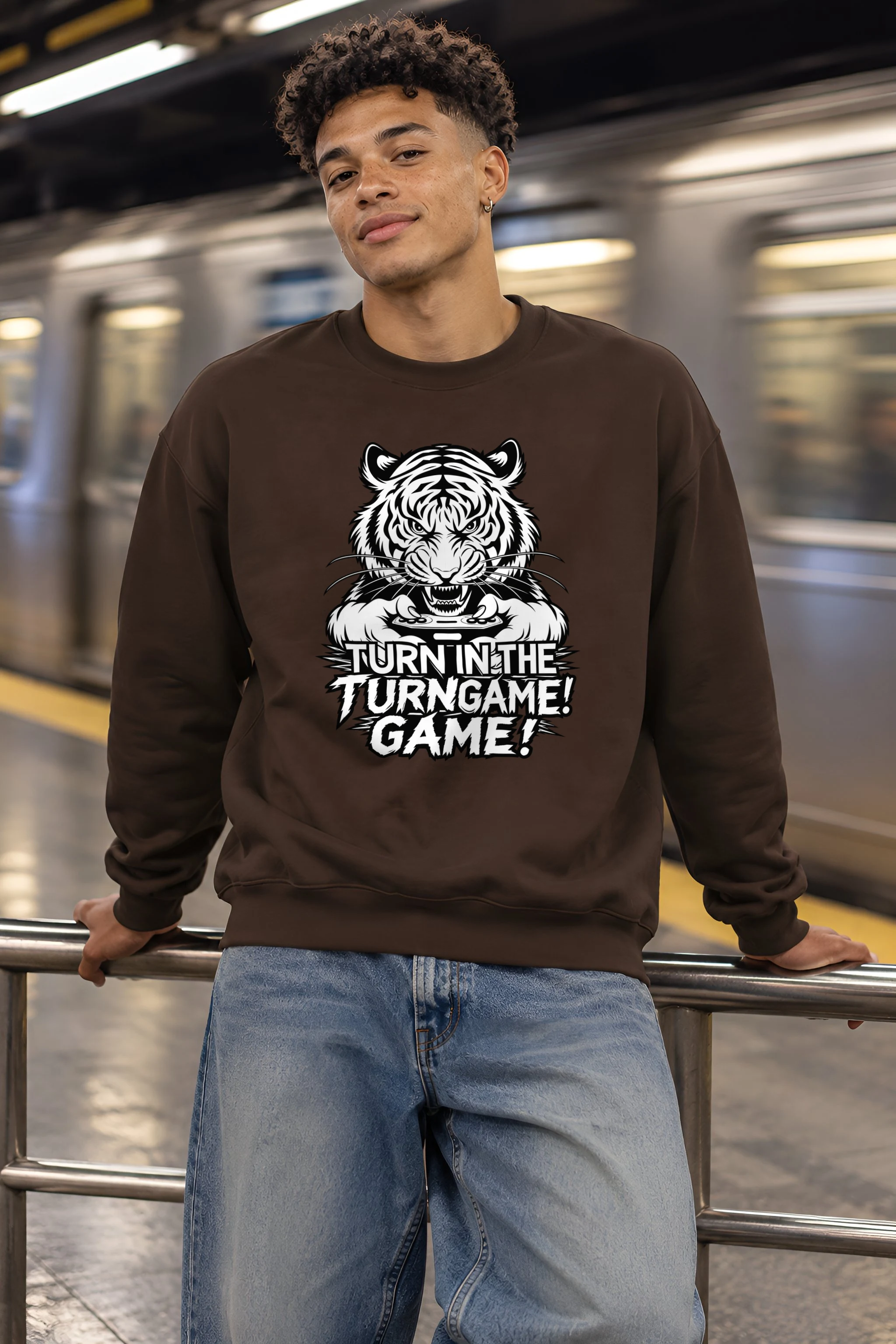 "Tiger Controller Grip" 1 Crewneck Sweatshirt