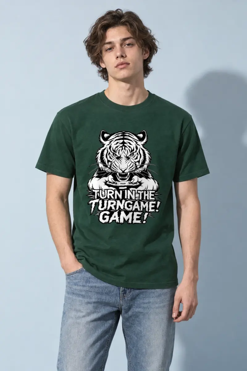 "Tiger Controller Grip" Heavyweight Unisex Crewneck T-shirt