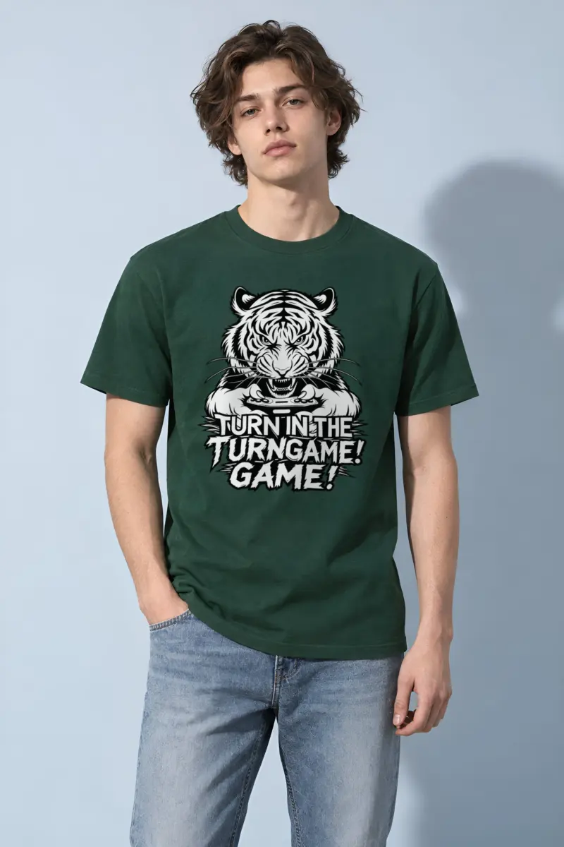 "Tiger Controller Grip" Heavyweight Unisex Crewneck T-shirt