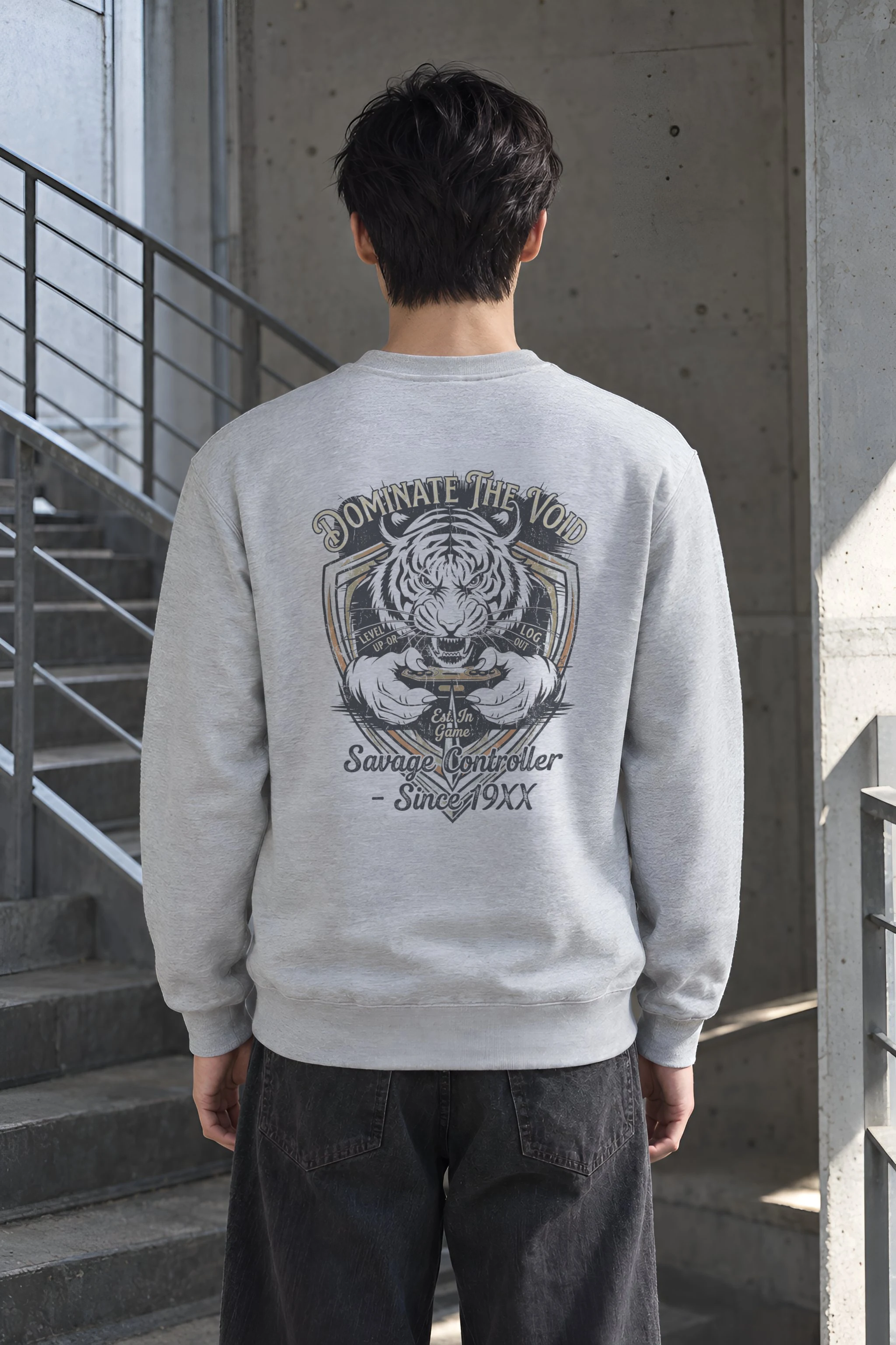 "Tiger Controller Shield" Heavy Blend Unisex Crewneck Sweatshirt
