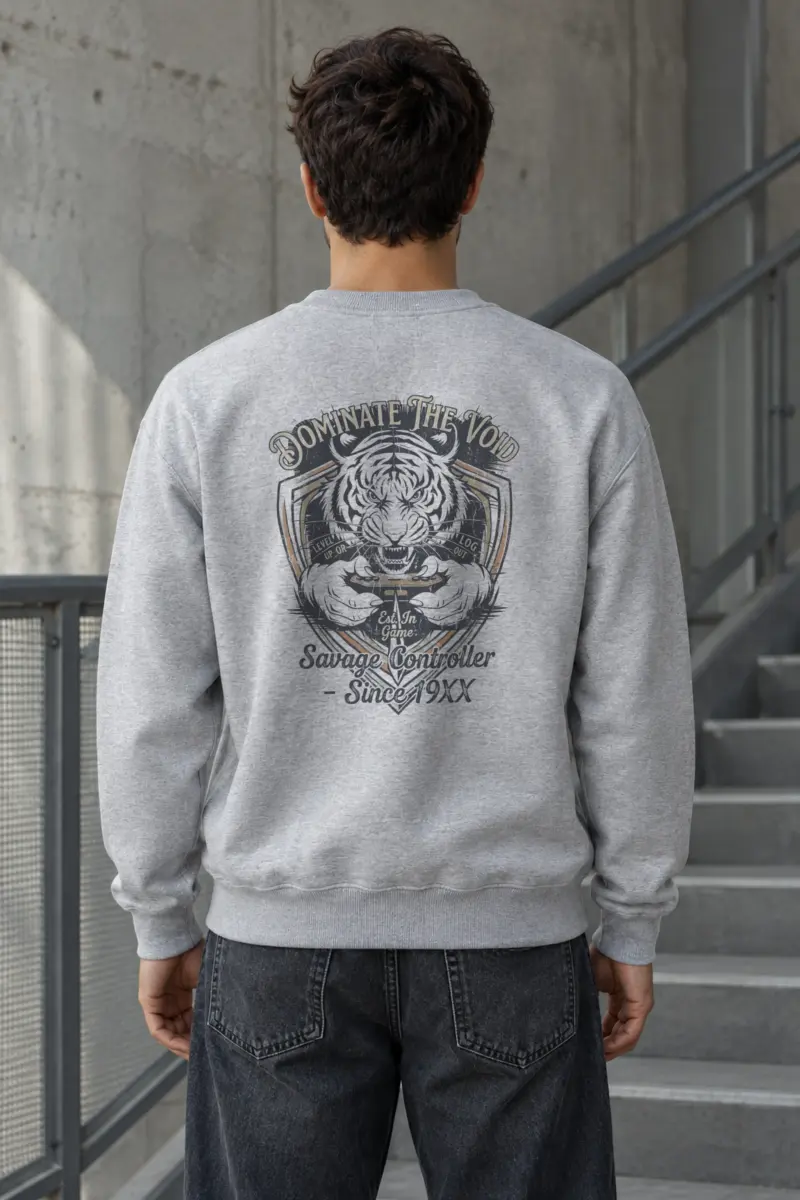 "Tiger Controller Shield" Heavy Blend Unisex Crewneck Sweatshirt