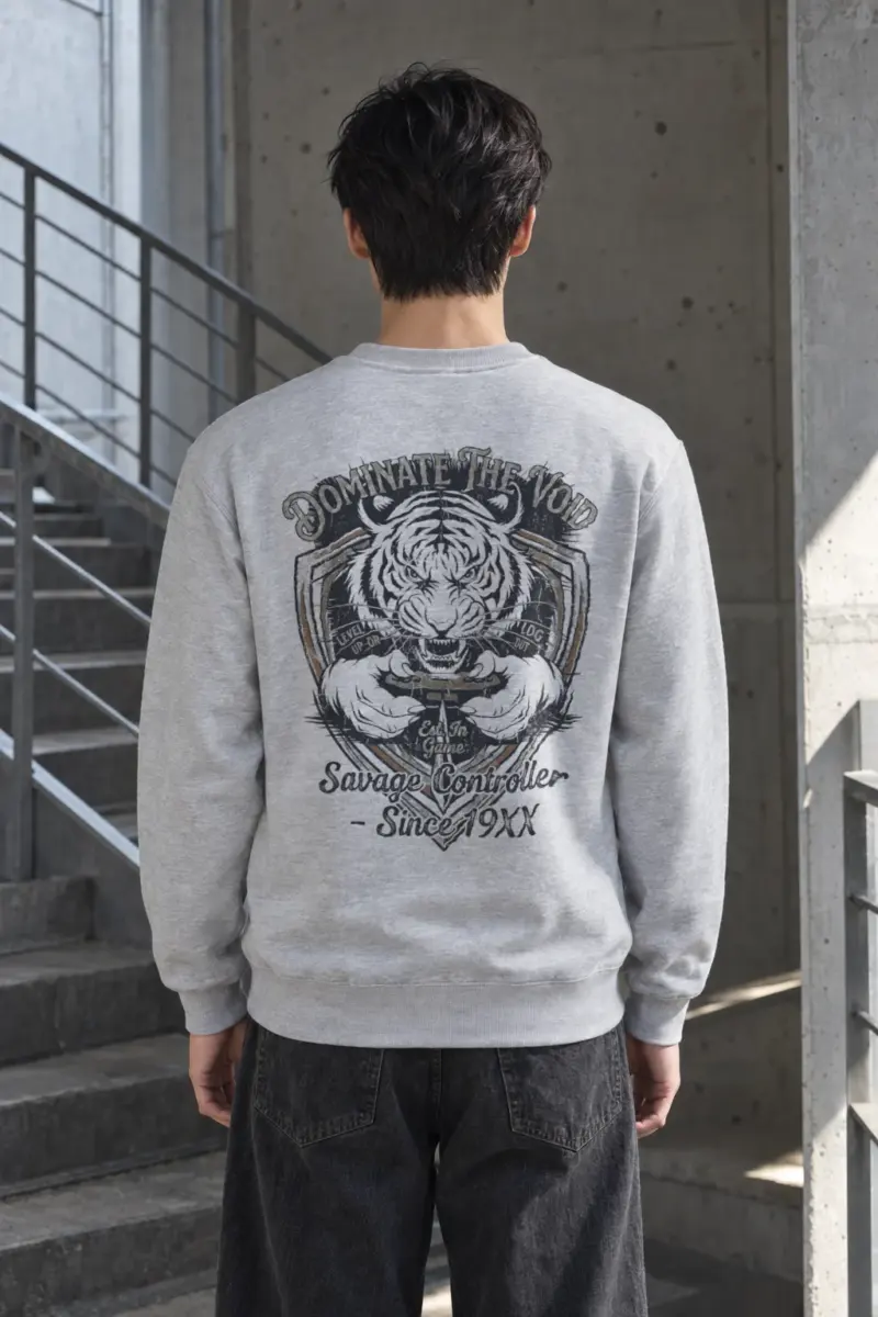 "Tiger Controller Shield" Heavy Blend Unisex Crewneck Sweatshirt