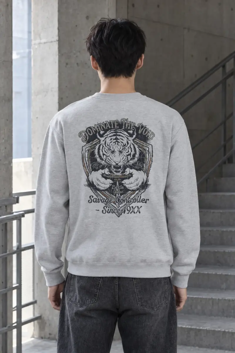 "Tiger Controller Shield" Heavy Blend Unisex Crewneck Sweatshirt