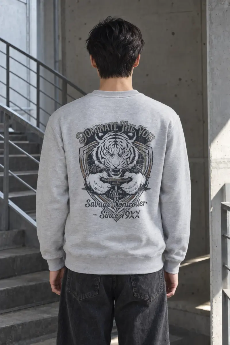 "Tiger Controller Shield" Heavy Blend Unisex Crewneck Sweatshirt