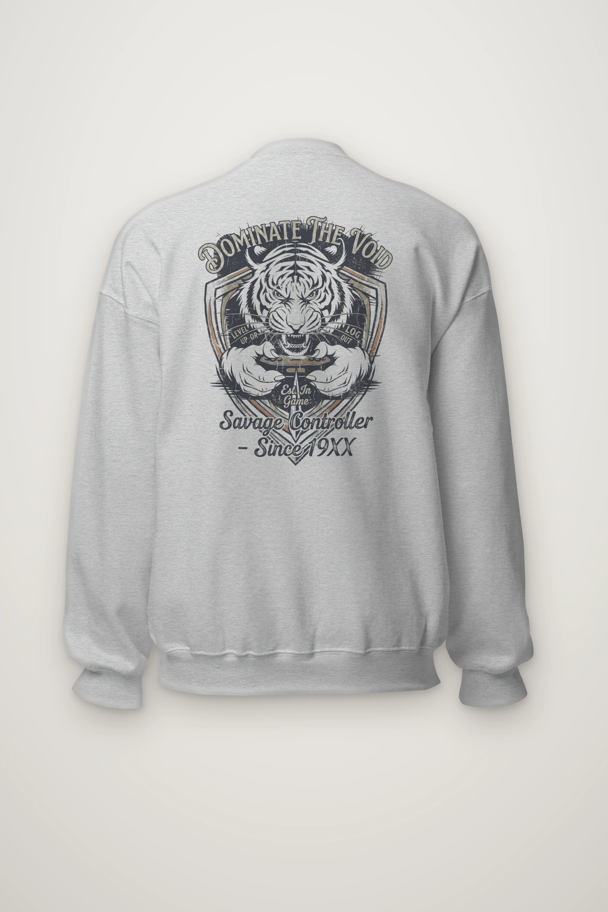 "Tiger Controller Shield" Heavy Blend Unisex Crewneck Sweatshirt