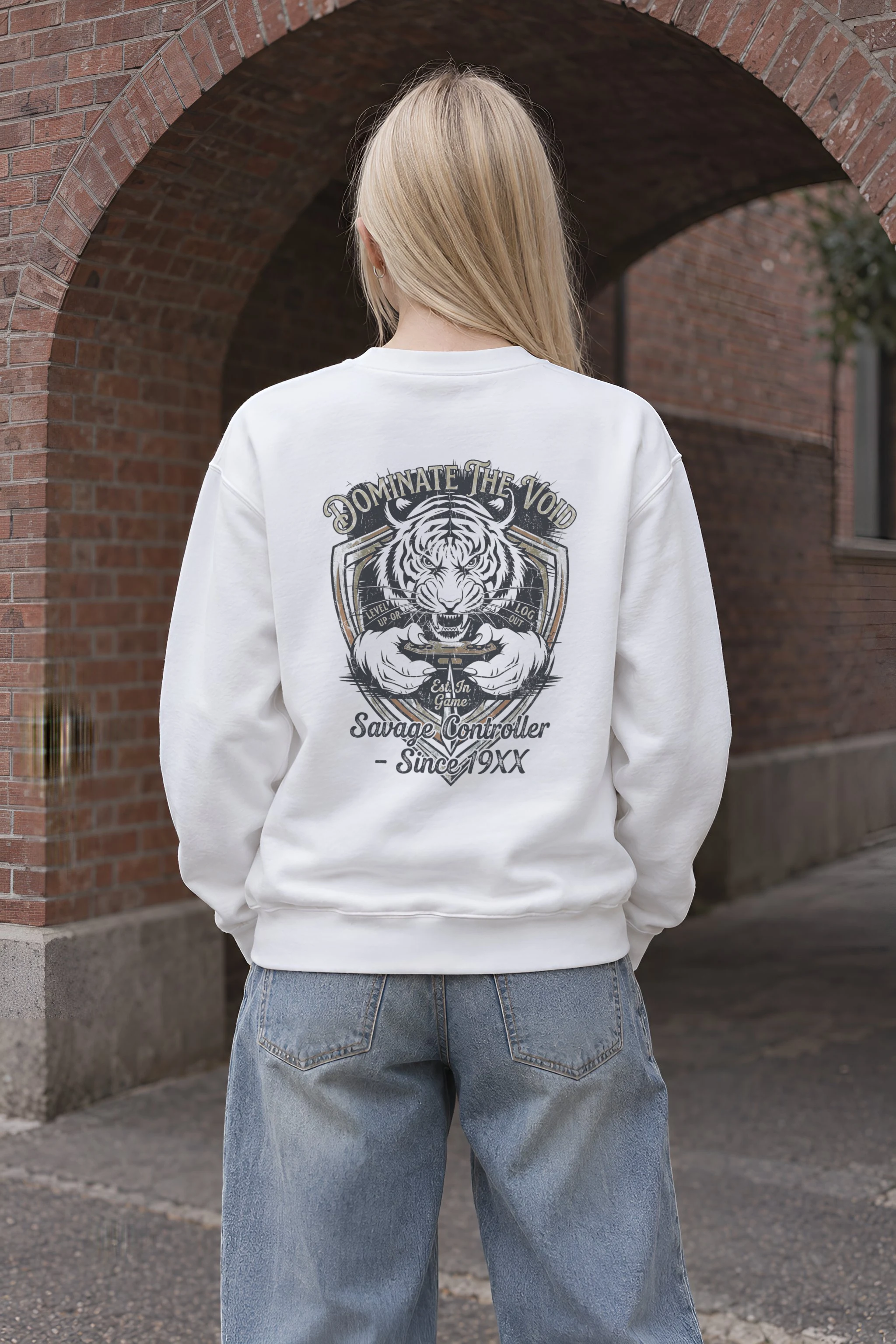 "Tiger Controller Shield" 1 Crewneck Sweatshirt