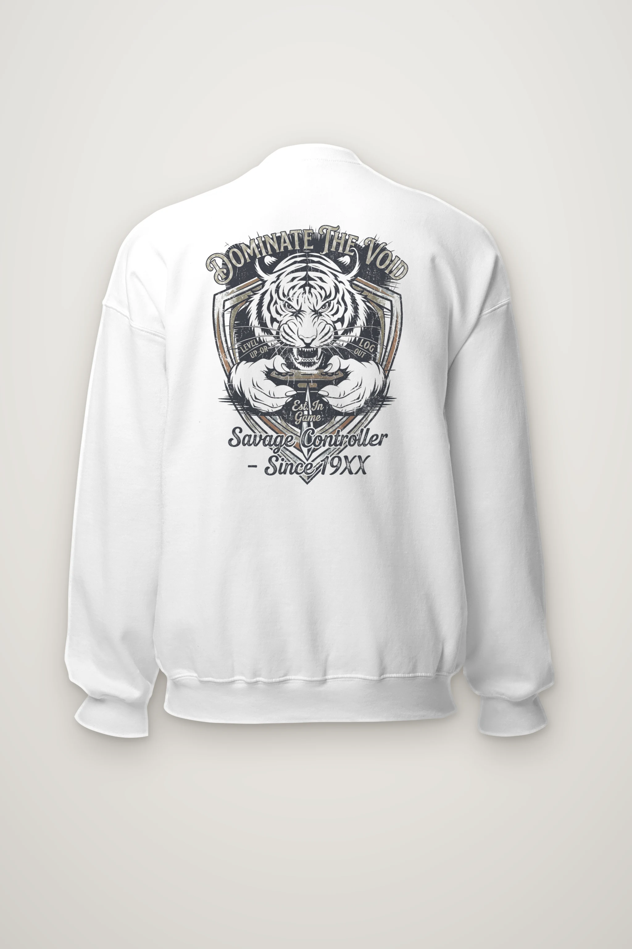 "Tiger Controller Shield" Heavy Blend Unisex Crewneck Sweatshirt