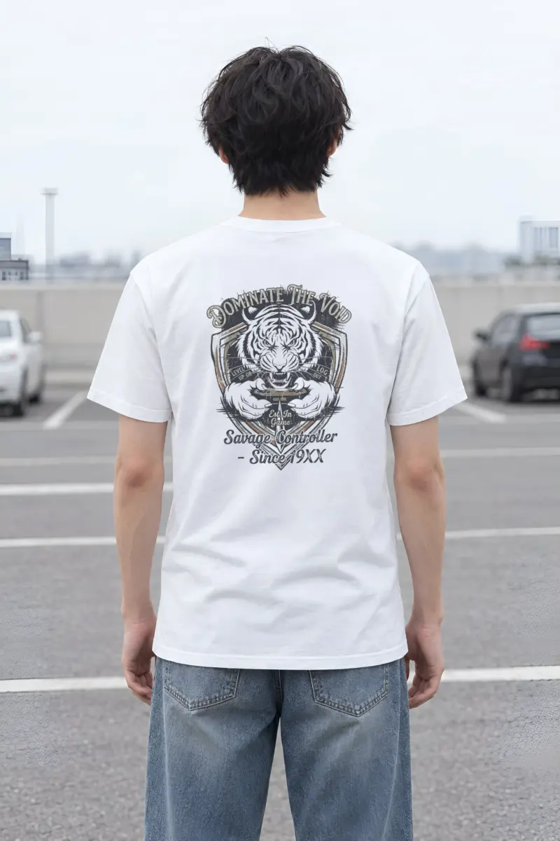 "Tiger Controller Shield" Heavyweight Unisex Crewneck T-shirt
