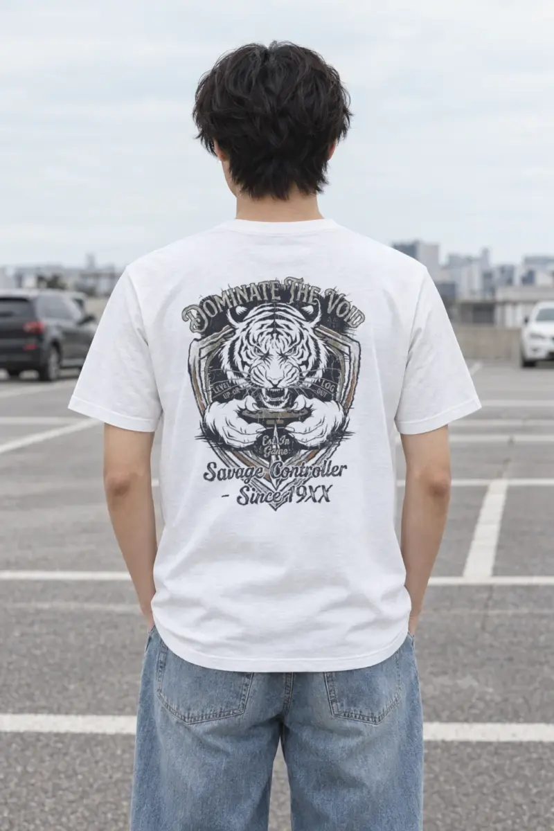 "Tiger Controller Shield" Heavyweight Unisex Crewneck T-shirt | Gildan 5000
