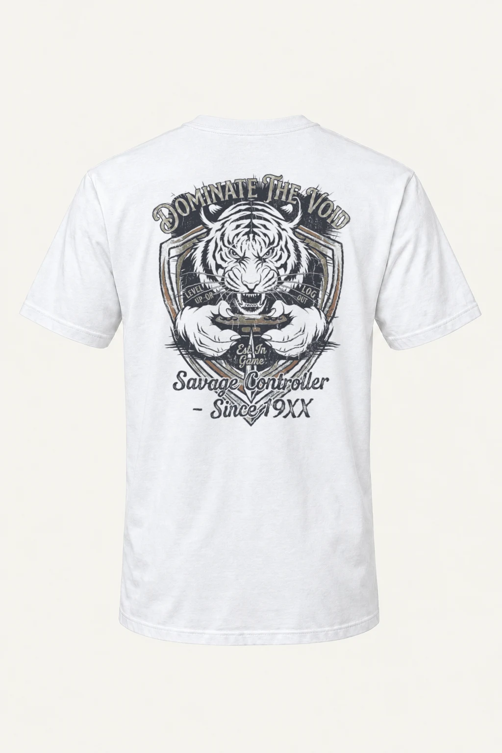 "Tiger Controller Shield" Heavyweight Unisex Crewneck T-shirt | Gildan 5000