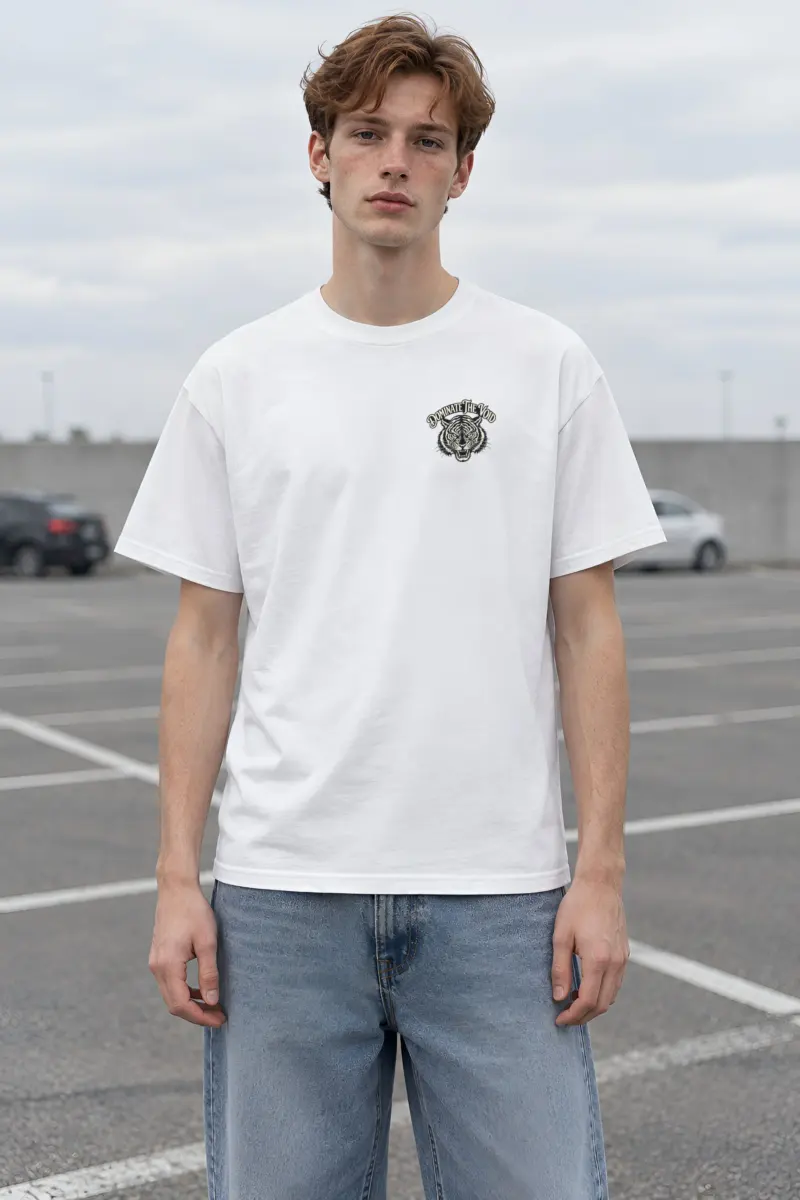 "Tiger Controller Shield" Heavyweight Unisex Crewneck T-shirt