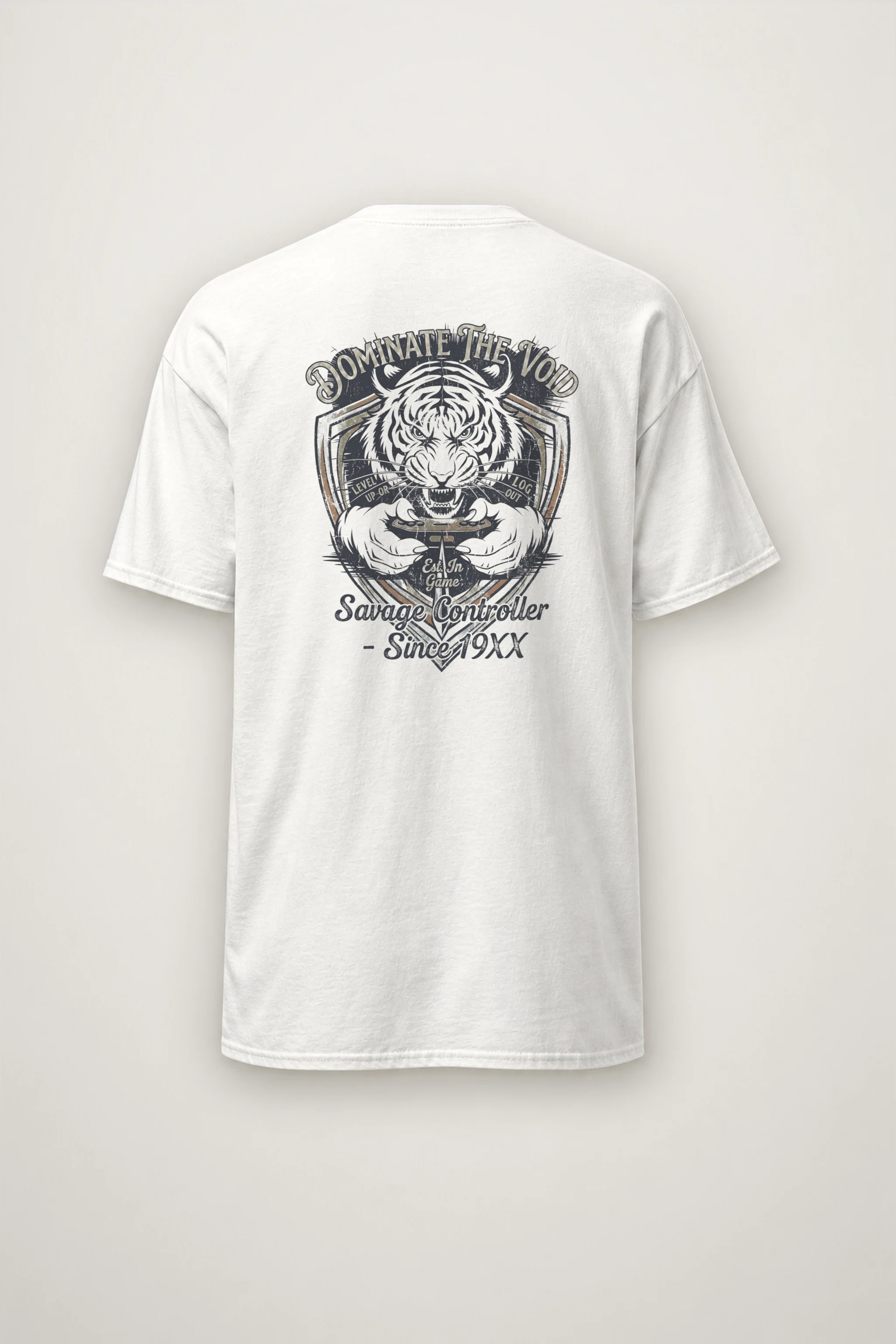 "Tiger Controller Shield" Heavyweight Unisex Crewneck T-shirt