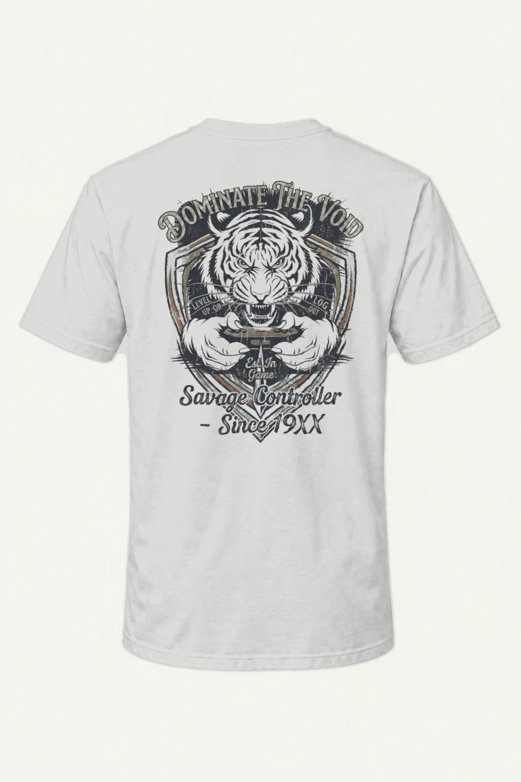 "Tiger Controller Shield" Heavyweight Unisex Crewneck T-shirt | Gildan 5000