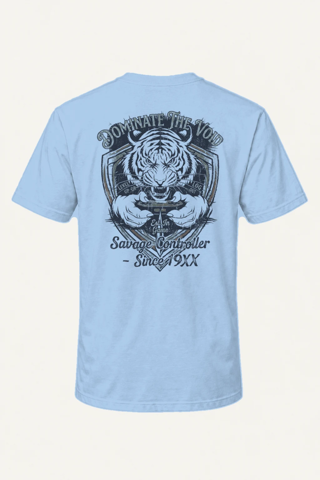 "Tiger Controller Shield" Heavyweight Unisex Crewneck T-shirt | Gildan 5000