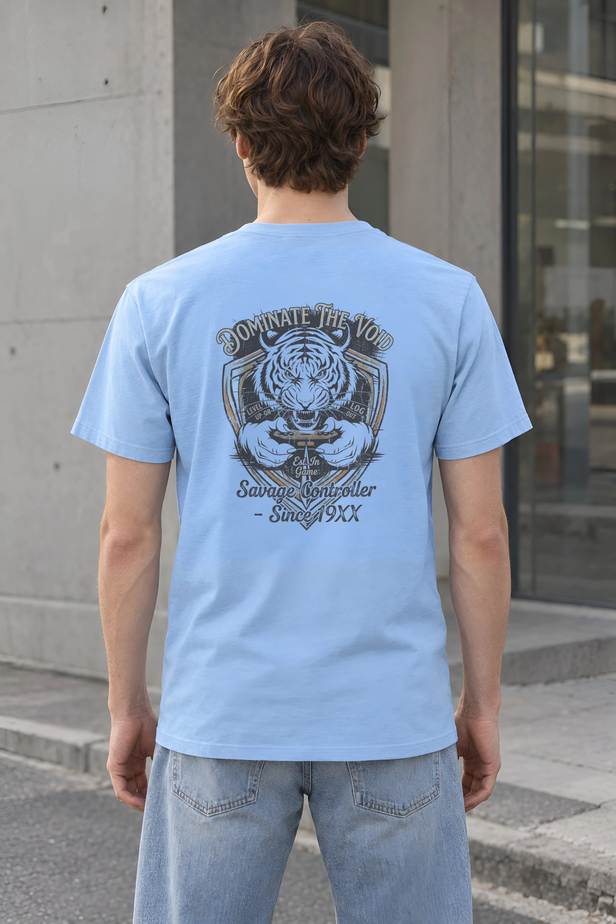 "Tiger Controller Shield" Heavyweight Unisex Crewneck T-shirt