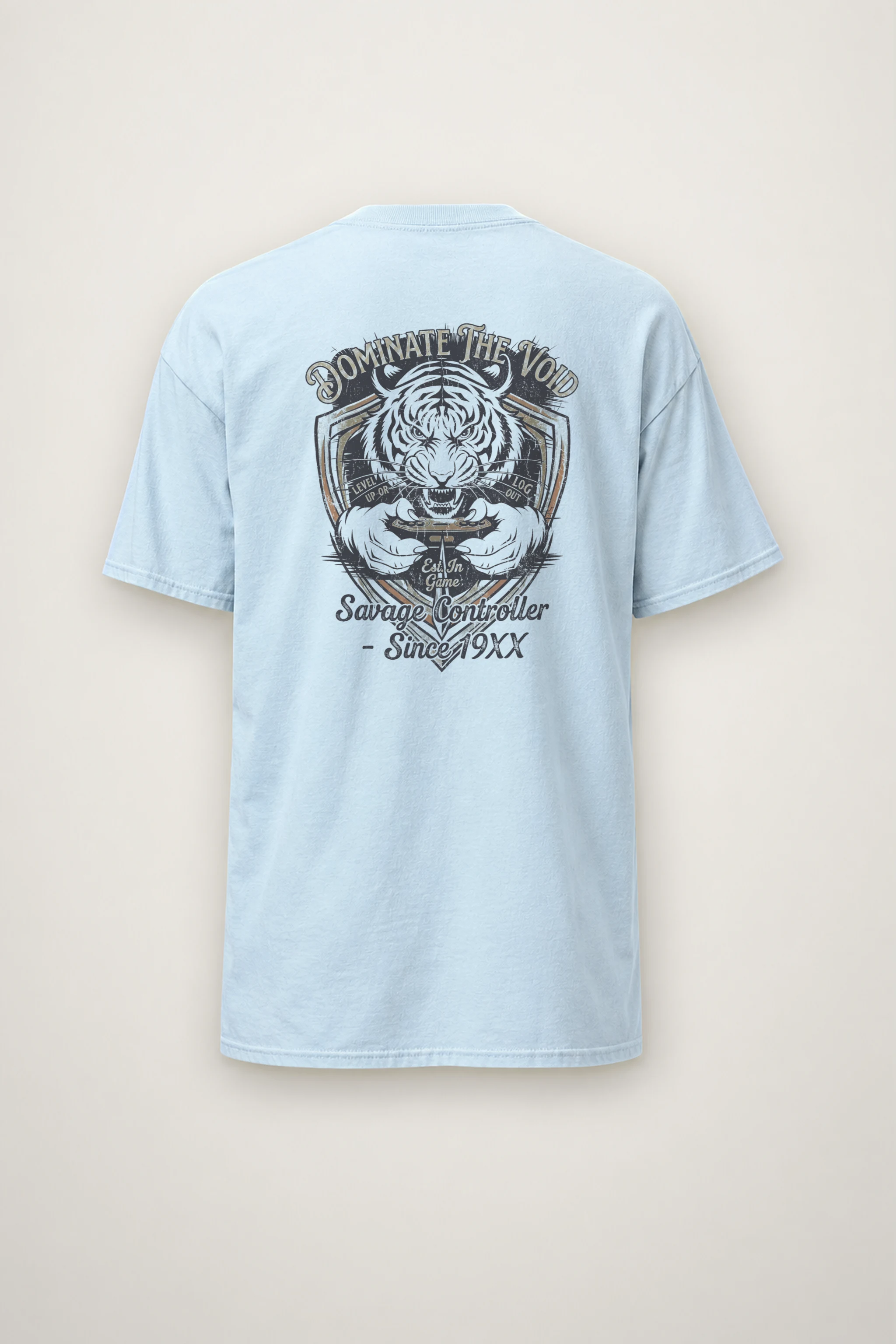 "Tiger Controller Shield" Heavyweight Unisex Crewneck T-shirt