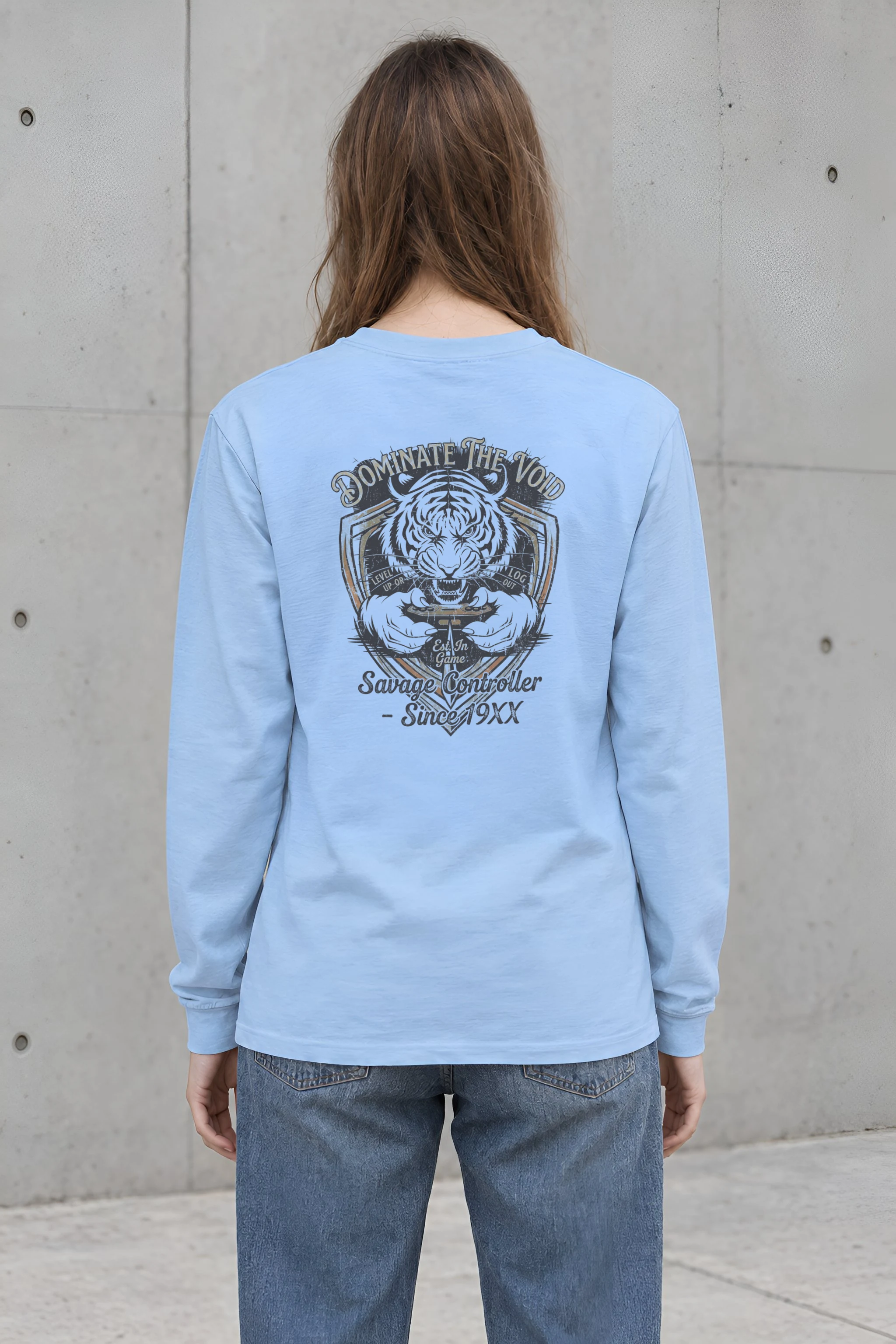 "Tiger Controller Shield" Unisex Longsleeve T-shirt