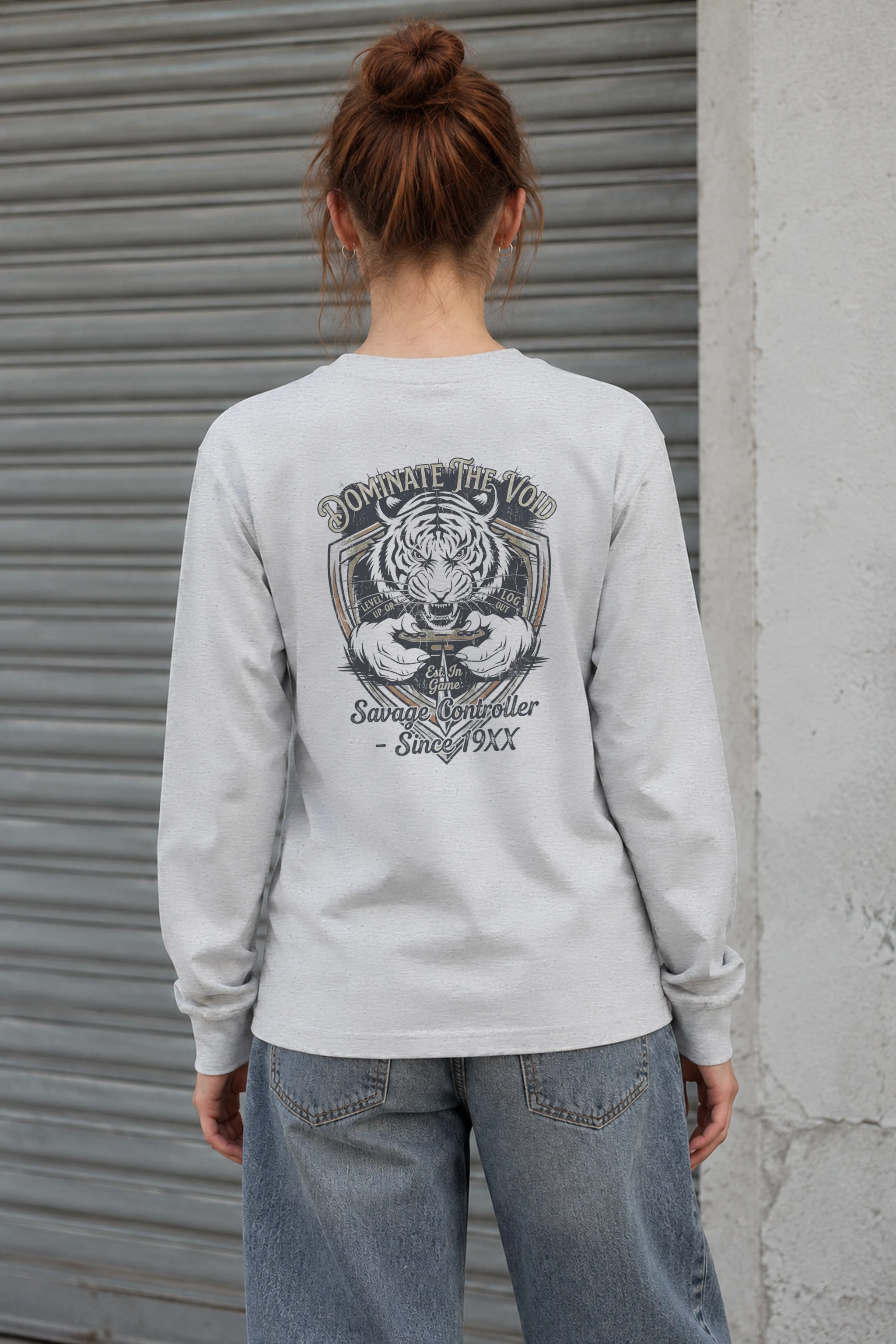 "Tiger Controller Shield" Unisex Longsleeve T-shirt