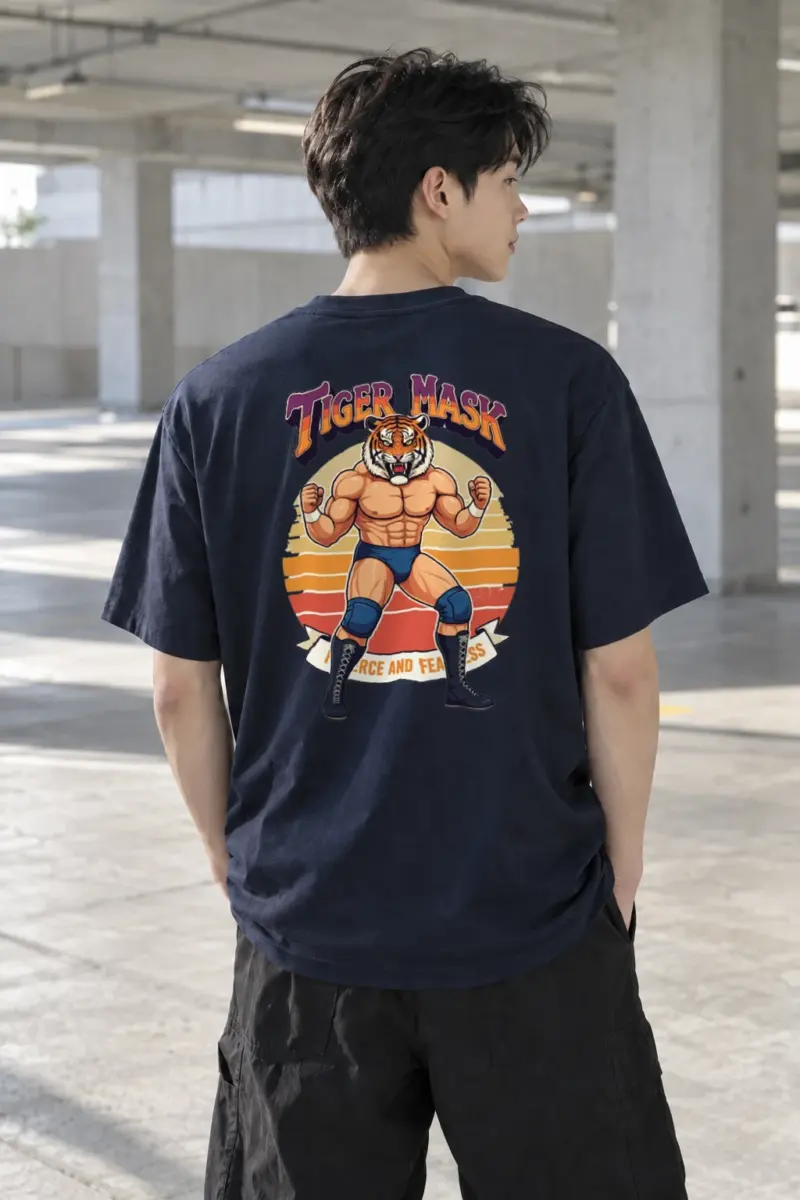 "Tiger Mask" Heavyweight Unisex Crewneck T-shirt | Gildan 5000