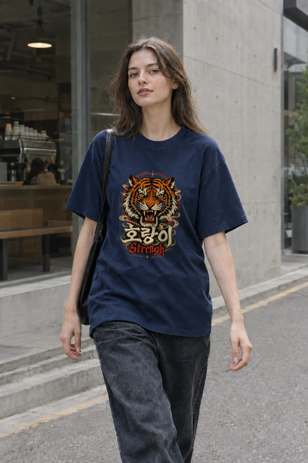 "Tiger Strength" Heavyweight Unisex Crewneck T-shirt | Gildan 5000