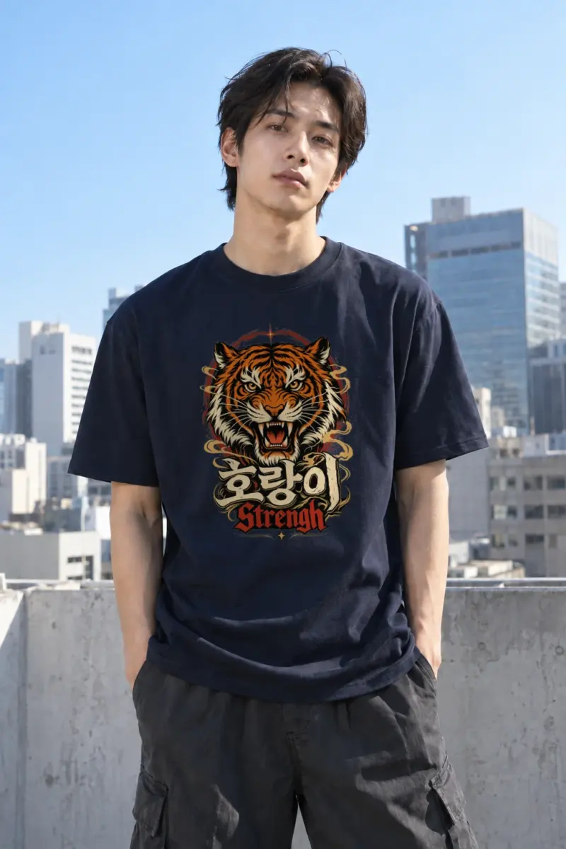 "Tiger Strength" Heavyweight Unisex Crewneck T-shirt | Gildan 5000