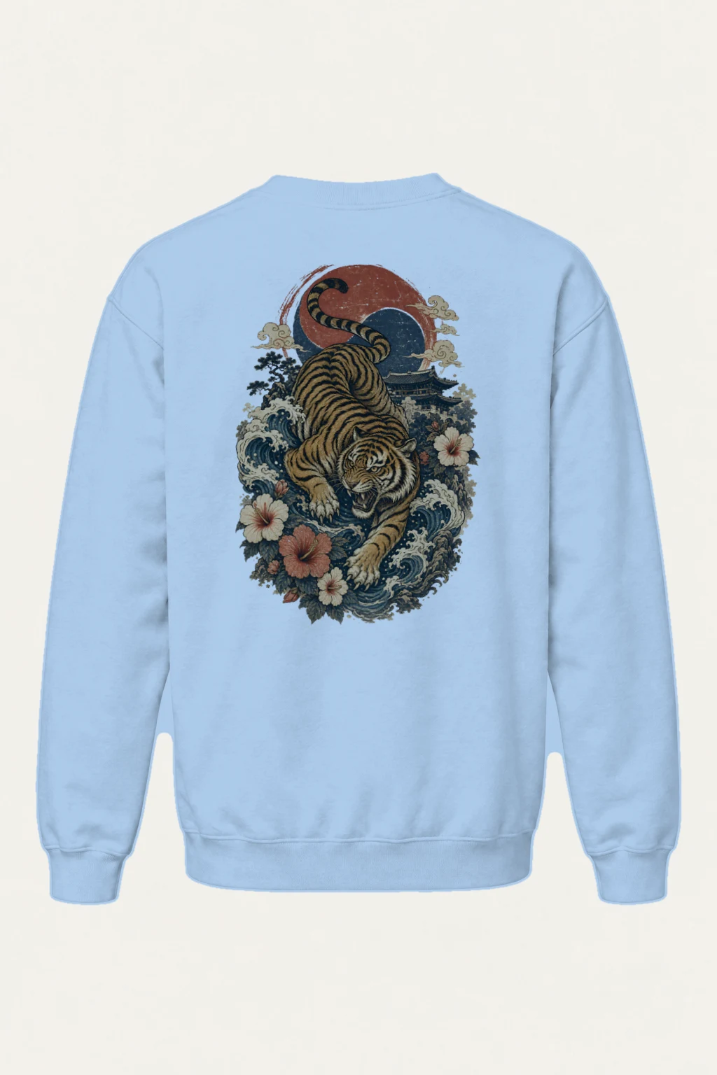 "Tiger Wave Prowl" Heavy Blend Unisex Crewneck Sweatshirt | Gildan 18000