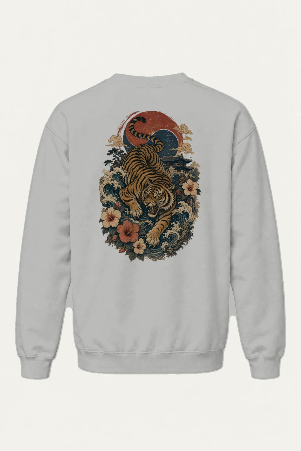 "Tiger Wave Prowl" Heavy Blend Unisex Crewneck Sweatshirt | Gildan 18000