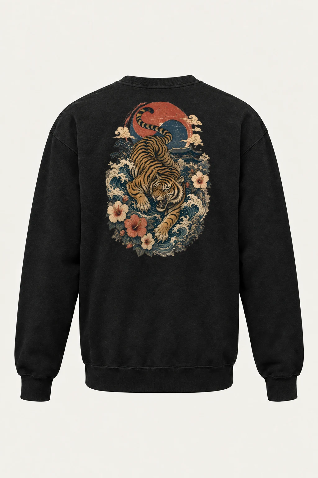 "Tiger Wave Prowl" Heavy Blend Unisex Crewneck Sweatshirt | Gildan 18000