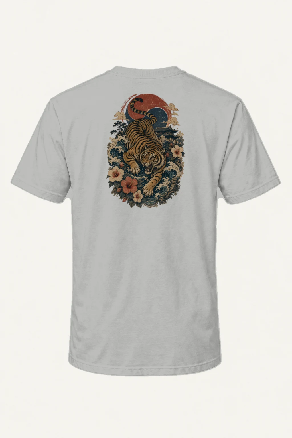 "Tiger Wave Prowl" Heavyweight Unisex Crewneck T-shirt | Gildan 5000