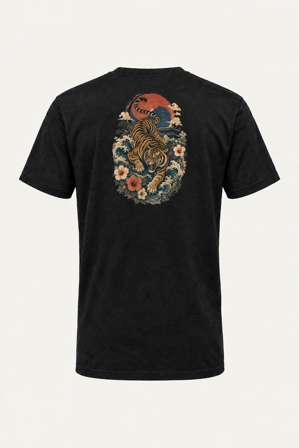 "Tiger Wave Prowl" Heavyweight Unisex Crewneck T-shirt | Gildan 5000