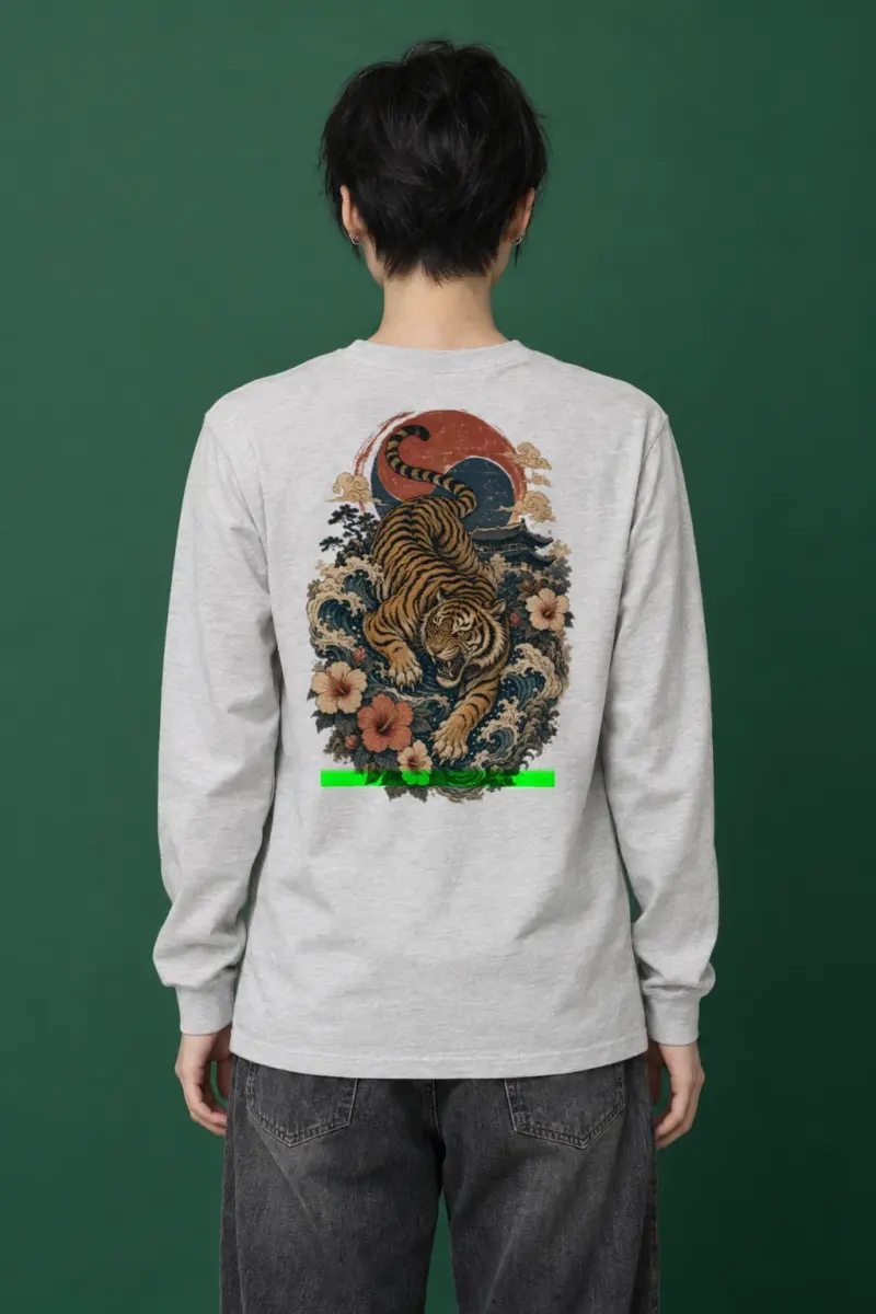 "Tiger Wave Prowl" Unisex Longsleeve T-shirt | Gildan 2400