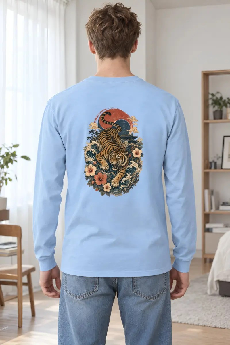 "Tiger Wave Prowl" Unisex Longsleeve T-shirt