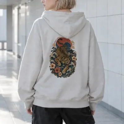 "Tiger Wave Sun" Heavy Blend Unisex Pullover Hoodie | Gildan 18500