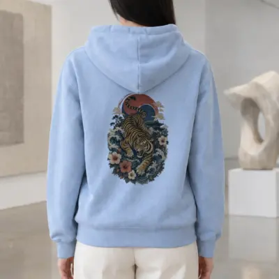 "Tiger Wave Sun" Heavy Blend Unisex Pullover Hoodie | Gildan 18500