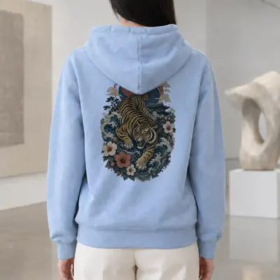"Tiger Wave Sun" Heavy Blend Unisex Pullover Hoodie | Gildan 18500