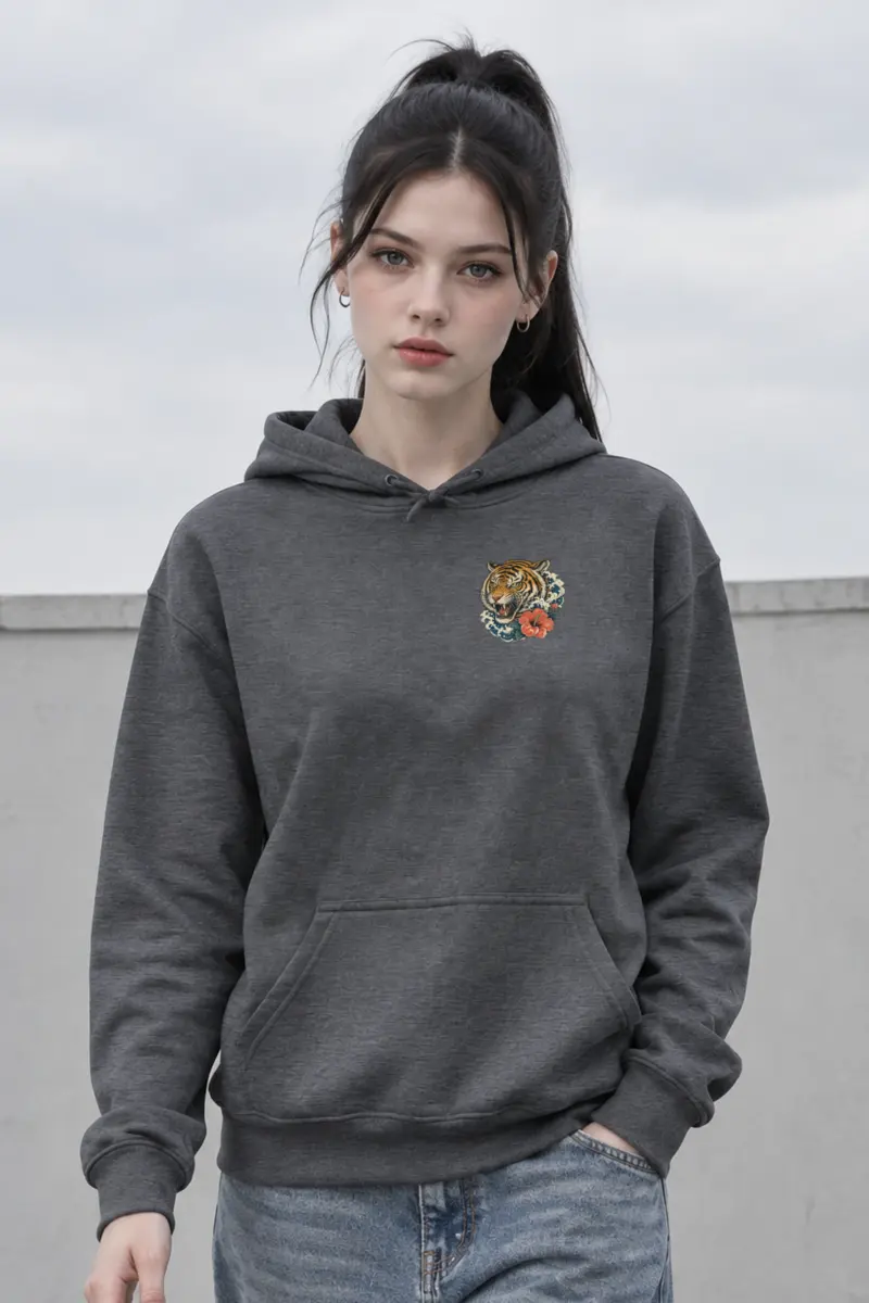 "Tiger Wave Sun" Heavy Blend Unisex Pullover Hoodie