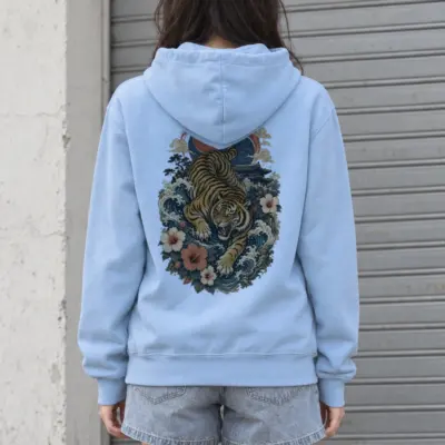"Tiger Wave Sun" Heavy Blend Unisex Pullover Hoodie