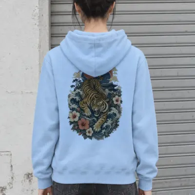 "Tiger Wave Sun" Heavy Blend Unisex Pullover Hoodie