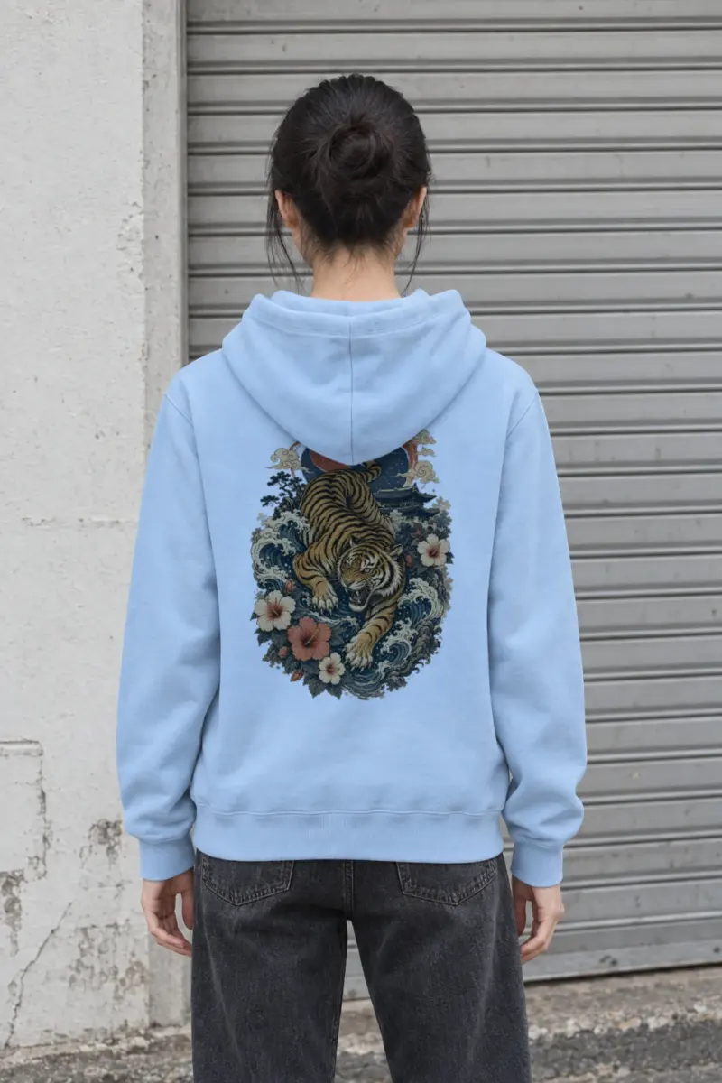 "Tiger Wave Sun" Heavy Blend Unisex Pullover Hoodie