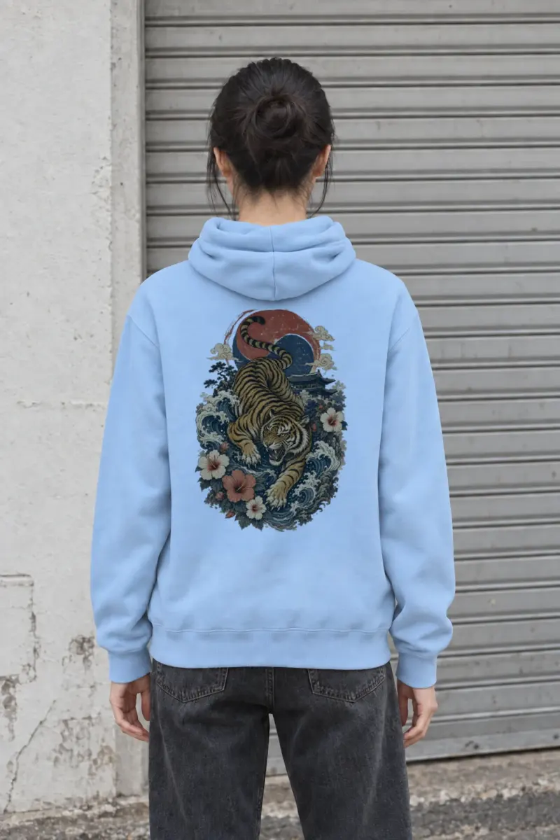 "Tiger Wave Sun" Heavy Blend Unisex Pullover Hoodie