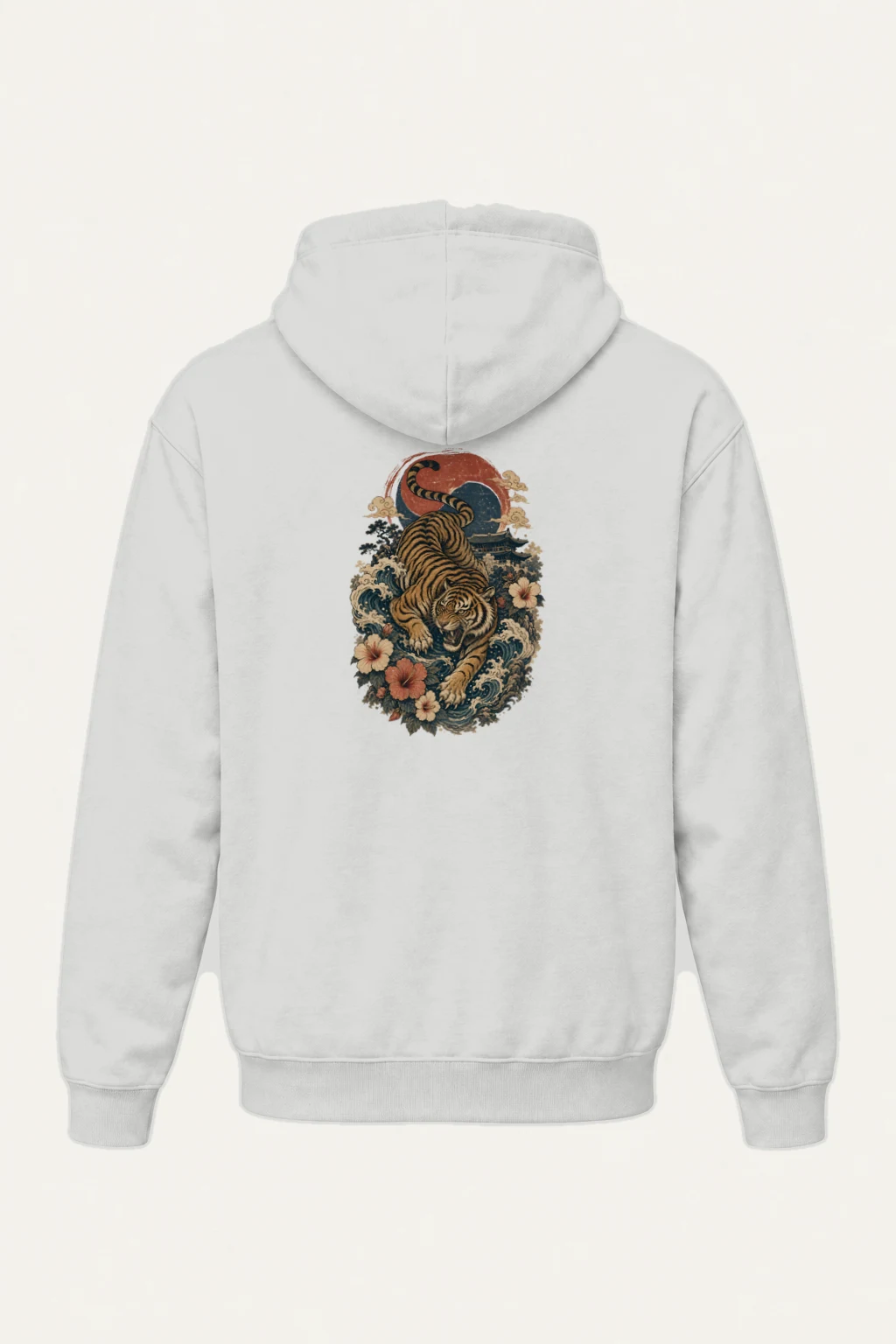 "Tiger Wave Sun" Heavy Blend Unisex Pullover Hoodie | Gildan 18500