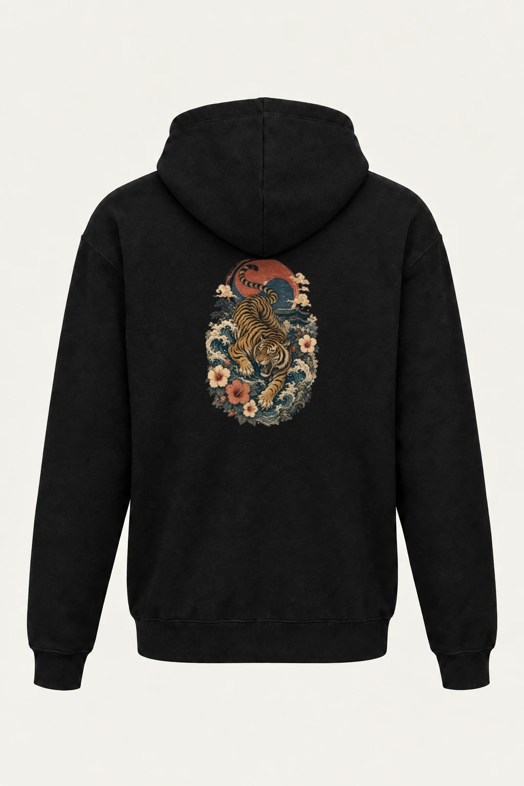 "Tiger Wave Sun" Heavy Blend Unisex Pullover Hoodie | Gildan 18500