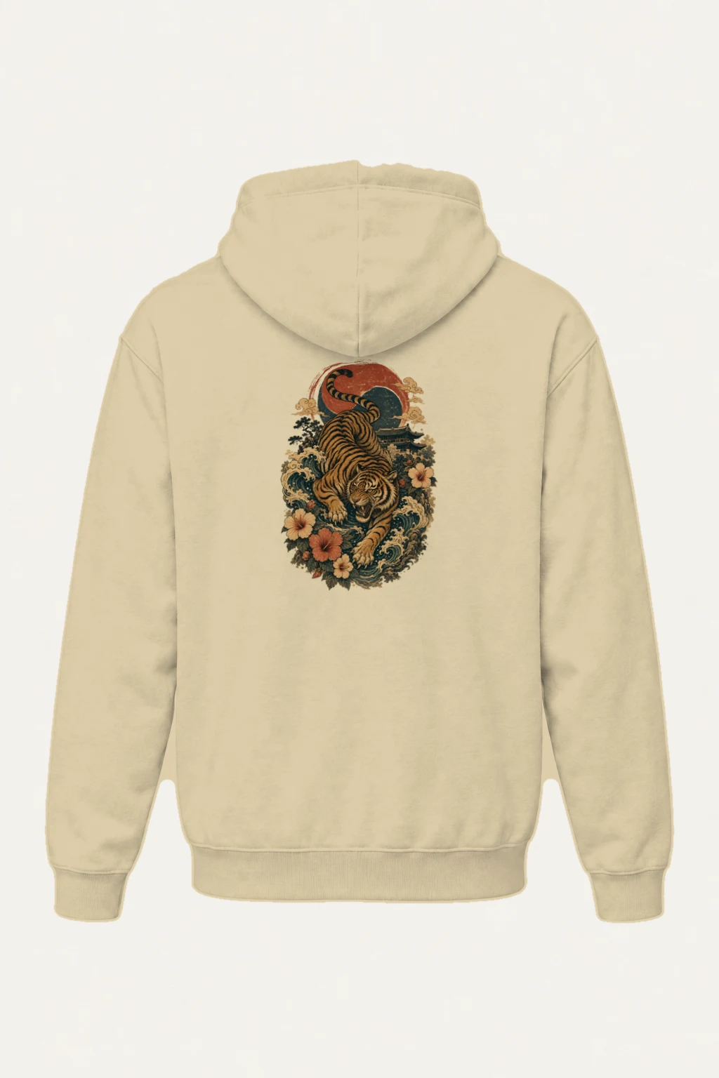 "Tiger Wave Sun" Heavy Blend Unisex Pullover Hoodie | Gildan 18500